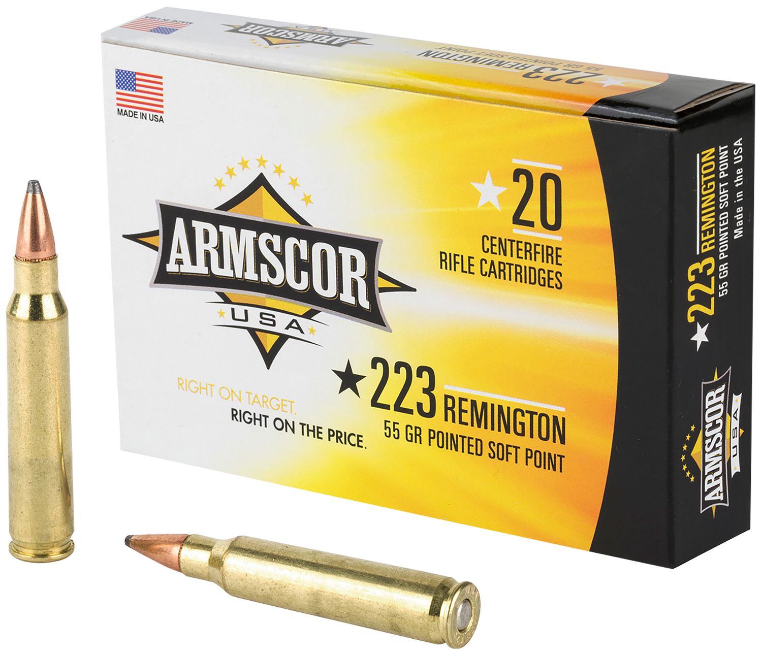 Armscor USA Competition Rifle Ammunition AC2235N, 223 Rem, Hornady V-Max, 55  GR, 3000  fps, 20 Rd/bx