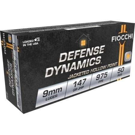 Fiocchi Shooting Dynamics Pistol Ammunition 9APDHP, 9mm, Jacketed Hollow Point (JHP), 147 GR, 1000 fps, 50 Rd/bx