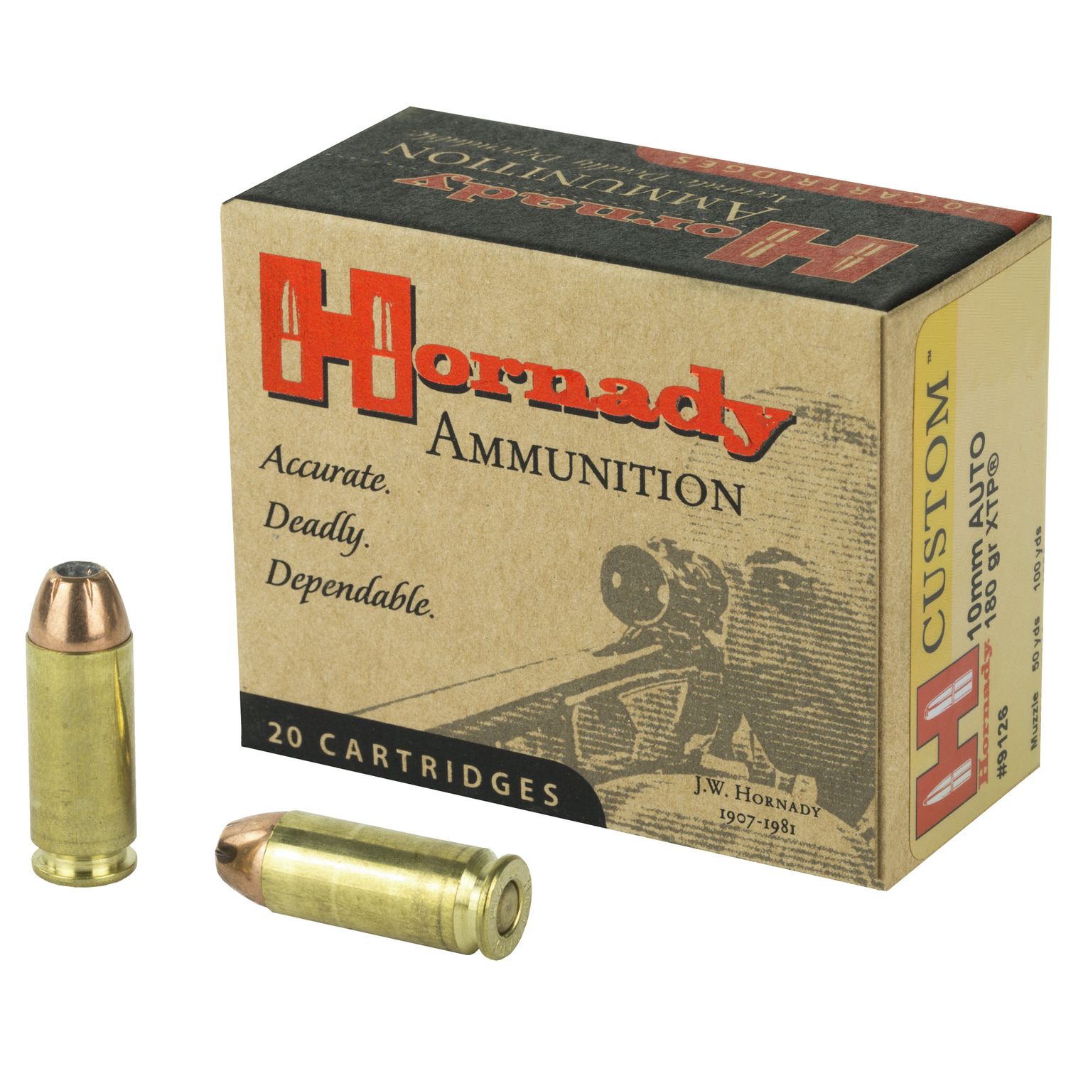 Hornady Handgun Ammunition 9126, 10 mm, XTP Jacketed Hollow Point (HP), 180 GR, 1180 fps, 20 Rd/bx