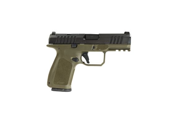 Rost Martin RM1C Compact Frame Pistol RM1CODGOSP, 9mm, 4", Polymer OD Green Grip, Black Finish, 17 Rds