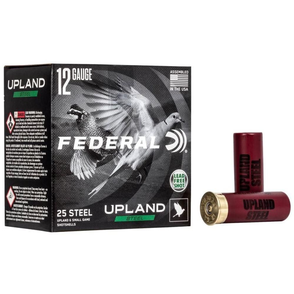 Federal Upland Steel Shotshells USH126, 12 Gauge, 2-3/4", 1 1/8 oz, 1400 fps, #6 Shot, 25 Rds/bx