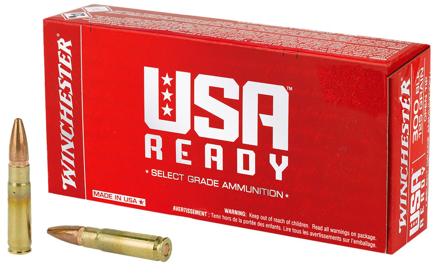 Winchester Ammo USA Ready Rifle Ammunition WBR68115, 6.8mm Rem SPC, Full Metal Jacket (FMJ), 115  GR, 100 Rd/bx
