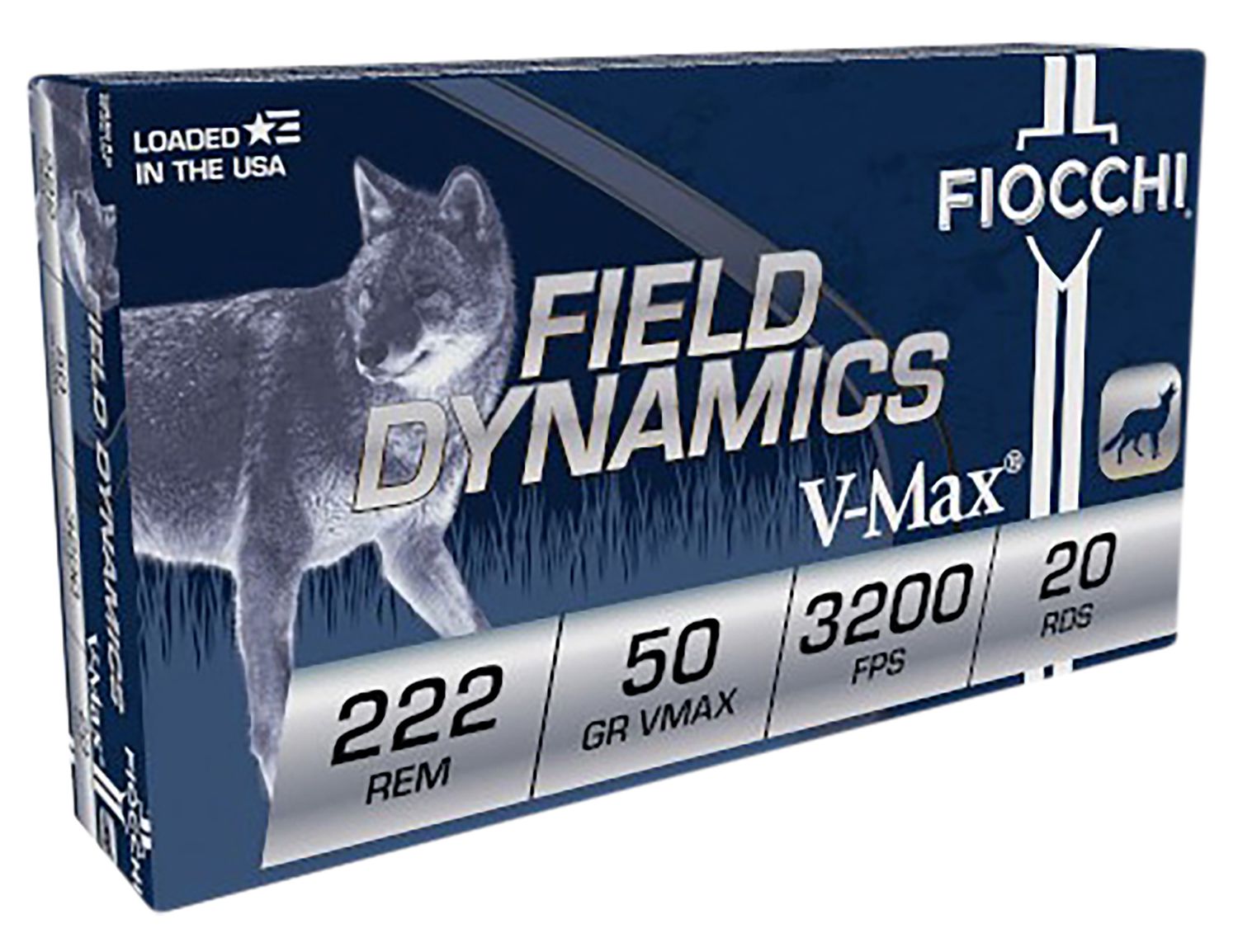 Fiocchi Shooting Dynamics Rifle Ammunition 222HVA, 222 Remington, V-Max, 50 GR, 20 Rd/bx