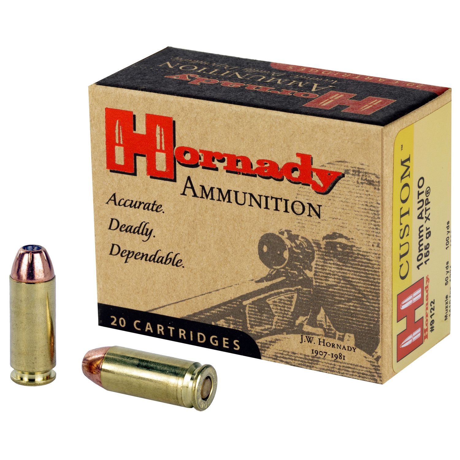 Hornady Handgun Ammunition 9122, 10 mm, XTP Jacketed Hollow Point (HP), 155 GR, 1265 fps, 20 Rd/bx