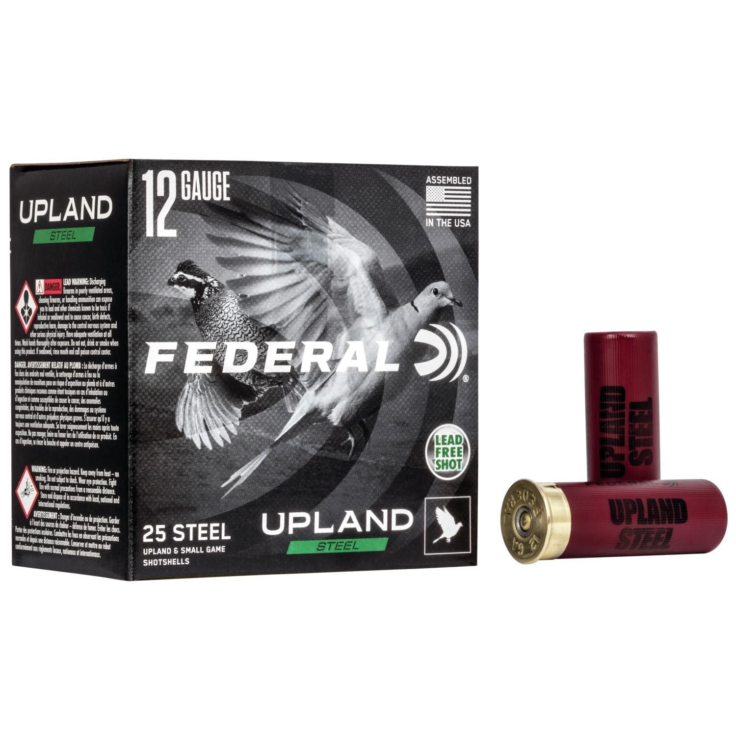 Federal Upland Steel Shotshells USH1275, 12 Gauge, 2-3/4", 1 1/8 oz, 1400 fps, #7.5 Shot, 25 Rds/bx