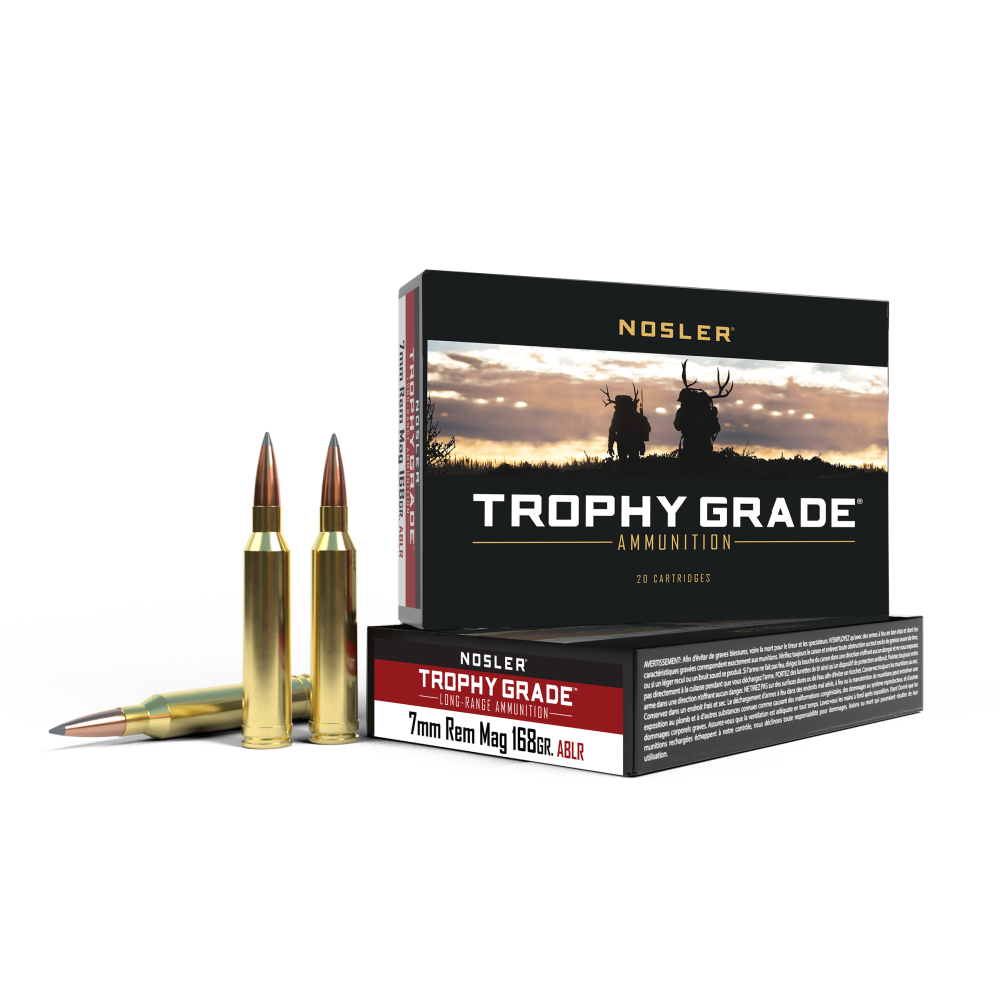 Nosler Long Range Rifle Ammunition 60108, 7mm Remington Magnum, AccuBond, 168 GR, 2880 fps, 20 Rd/Bx