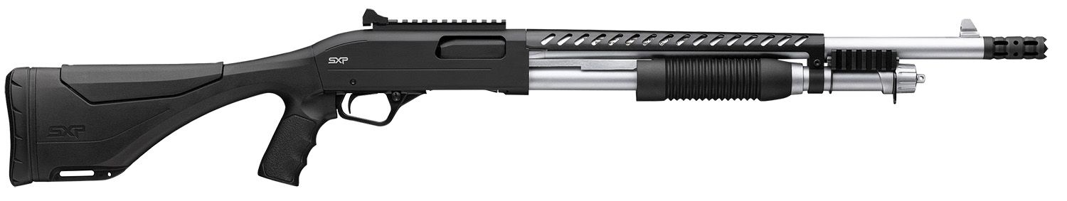 Winchester SXP Marine Extreme Defender Shotgun 512464395, 12 Gauge, 18", Matte Chrome Barrel, Black Finish, Pistol Grip, 5+1