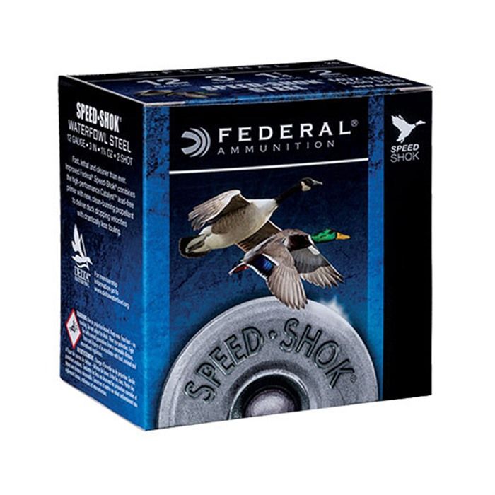 Federal Speed-Shok Shotshells WF1453, 12 Ga, 2-3/4", 1 1/8 oz, 1500 fps, #3 Steel Shot, 25 Rds/bx