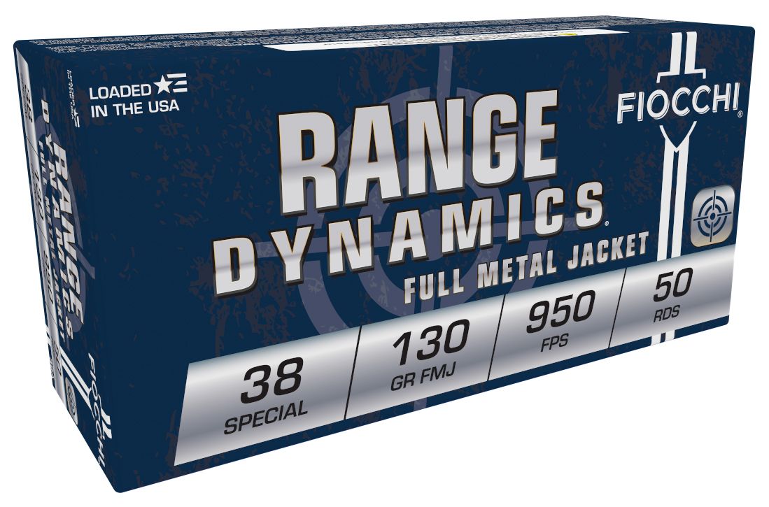 Fiocchi Shooting Dynamics Pistol Ammunition 38A, 38 Special, Full Metal Jacket (FMJ), 130 GR, 950 fps, 50 Rd/bx