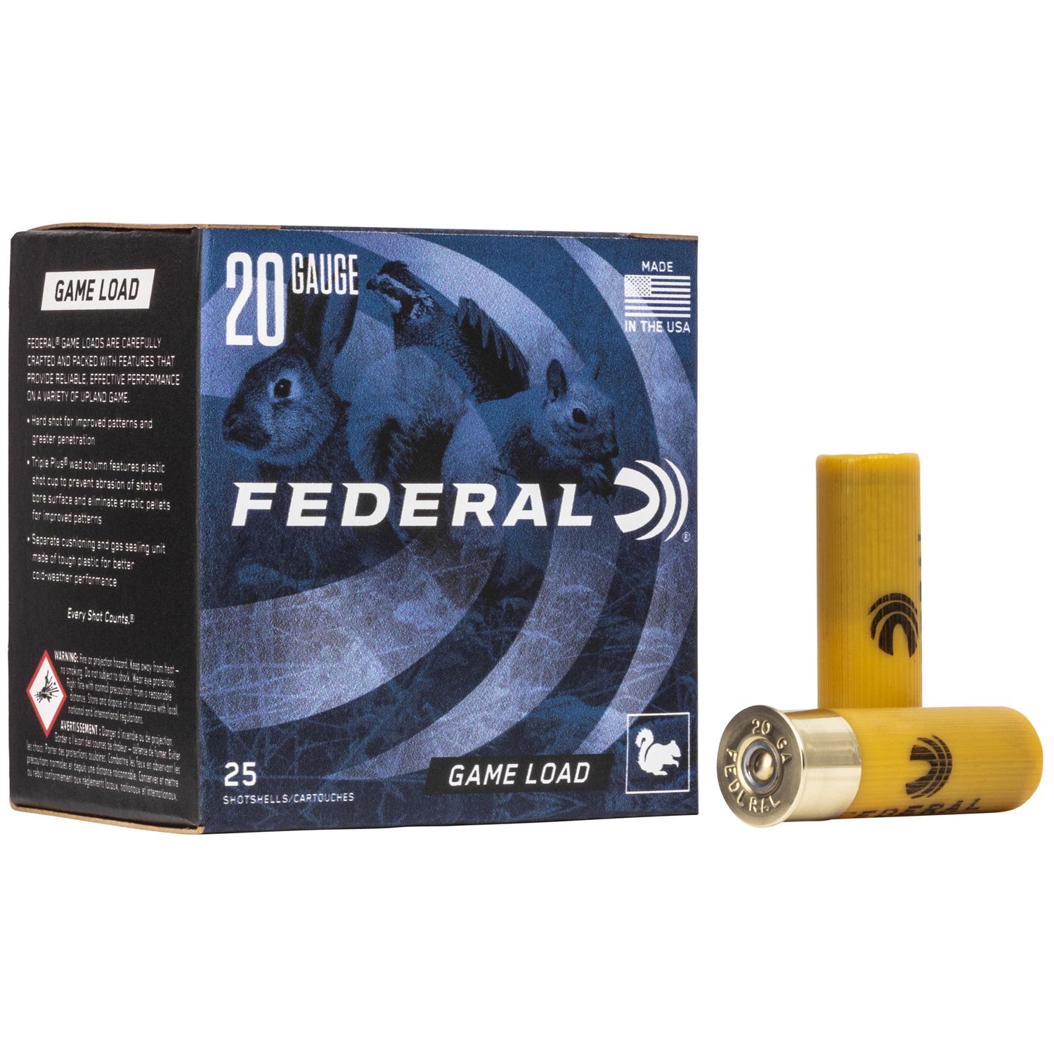 Federal Premium Game-Shok Game Load H20075, 20 Gauge, 2-3/4", 7/8 oz, 1210 fps, #7.5 Lead Shot, 25 Rds/Bx