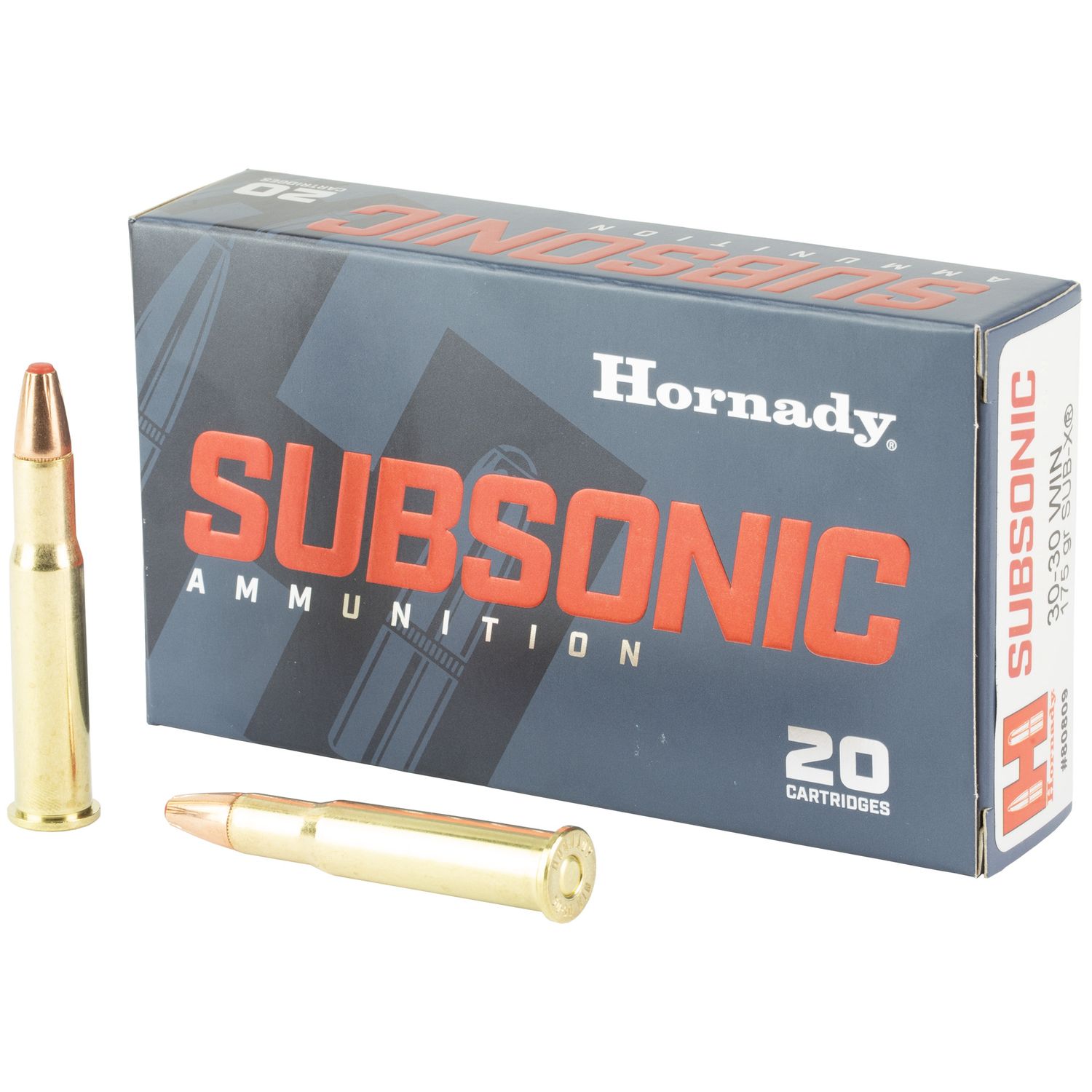 Hornady Sub-X Rifle Ammunition 80809, 30-30 Winchester, Sub-X, 175 GR, 20 Rd/bx