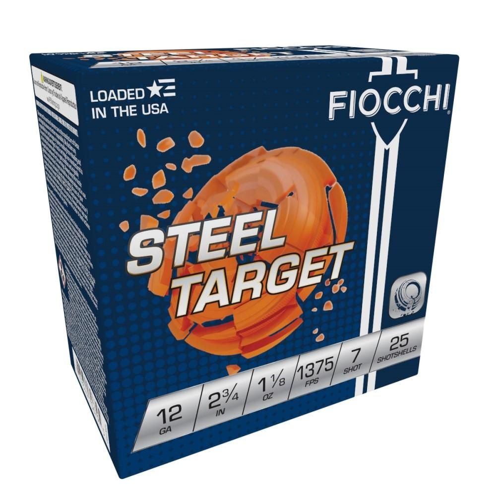 Fiocchi Steel Target Loads 12S1187, 12 Gauge, 2-3/4", 1-1/8 oz, 1375 fps, #7 Steel Shot, 25 Rds/Bx