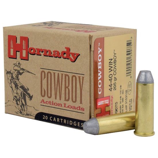 Hornady Cowboy Handgun Ammunition 9075, 44-40 Winchester, Cowboy, 205 GR, 725 fps, 20 Rd/bx