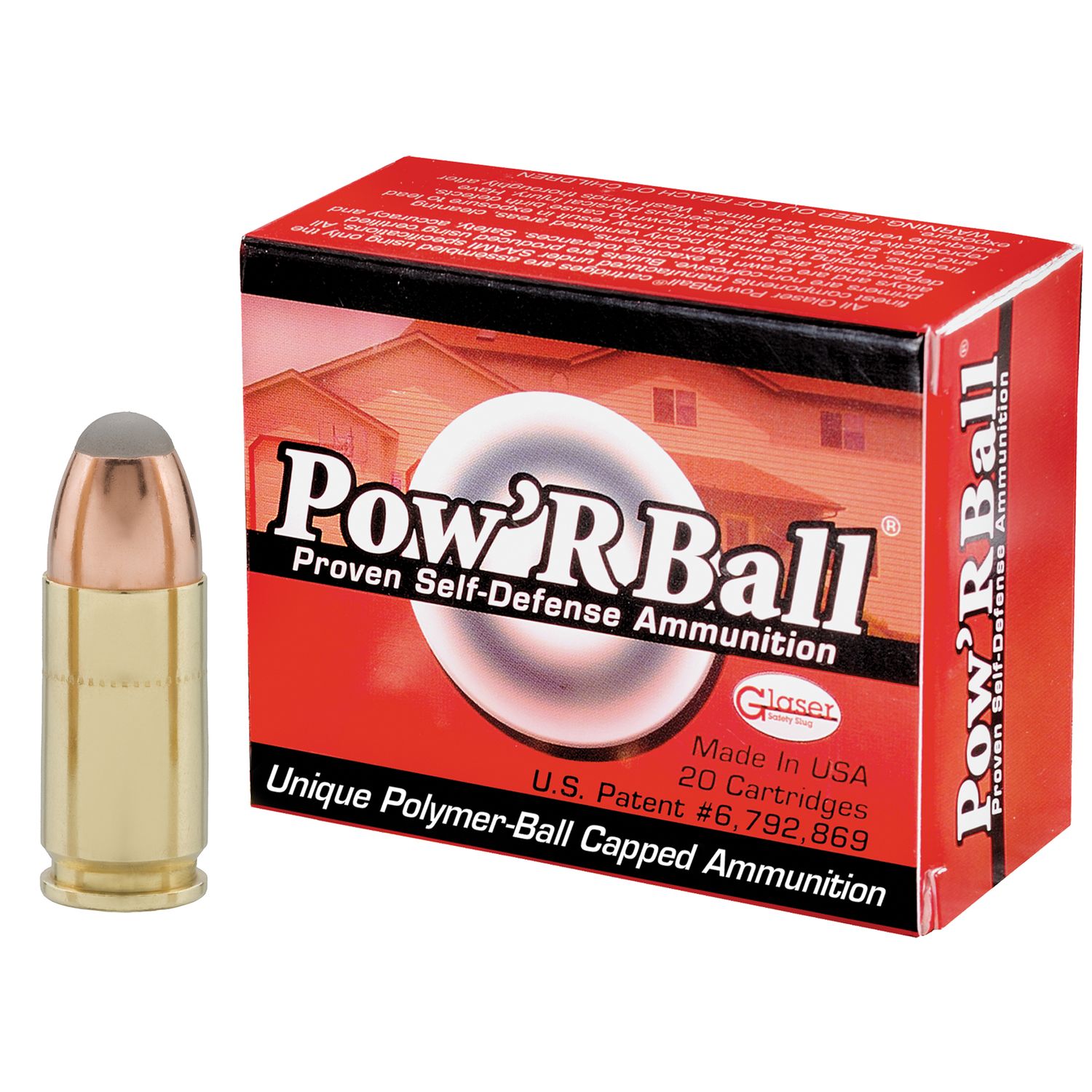 Corbon PowRball Pistol Ammunition PB09100/20, 9mm +P, Powerball, 100 GR, 1450 fps, 20 Rd/bx