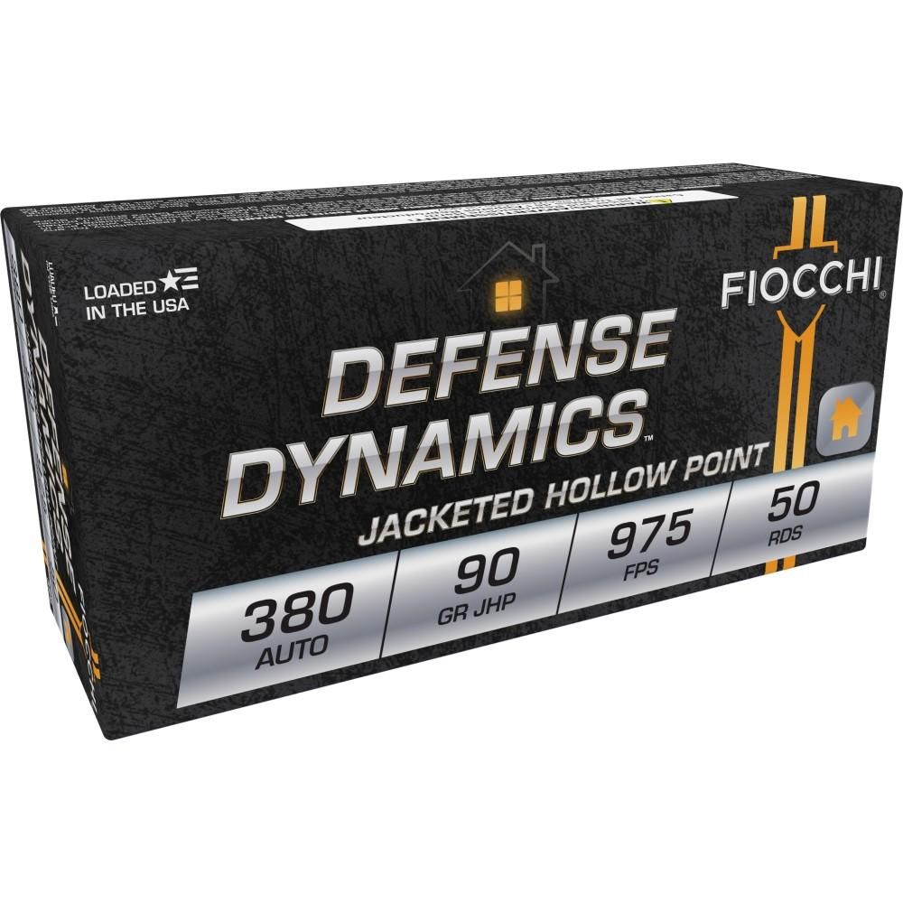 Fiocchi Shooting Dynamics Pistol Ammunition 380APHP, 380 ACP, Jacketed Hollow Point (JHP), 90 GR, 975 fps, 50 Rd/bx