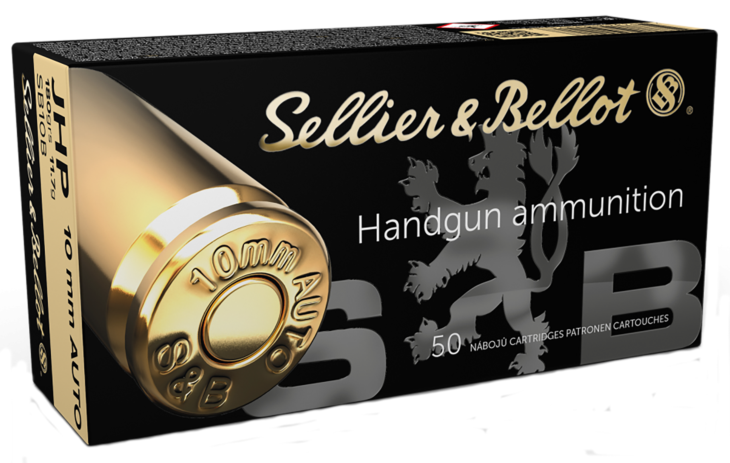 Sellier & Bellot Pistol Ammuntion SB10B, 10MM, Jacketed Hollow Point (JHP), 180 Gr, 1164 fps, 50 Rd/bx
