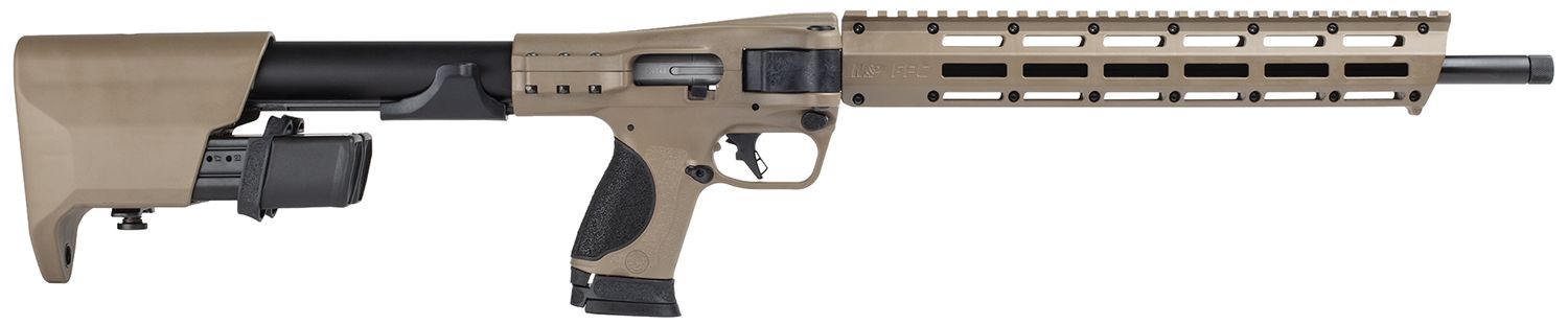 Smith & Wesson M&P FPC Rifle 14376, 9mm, 16.25 in, Collapsible Stock, FDE Finish, Folding Barrel 23 Rd