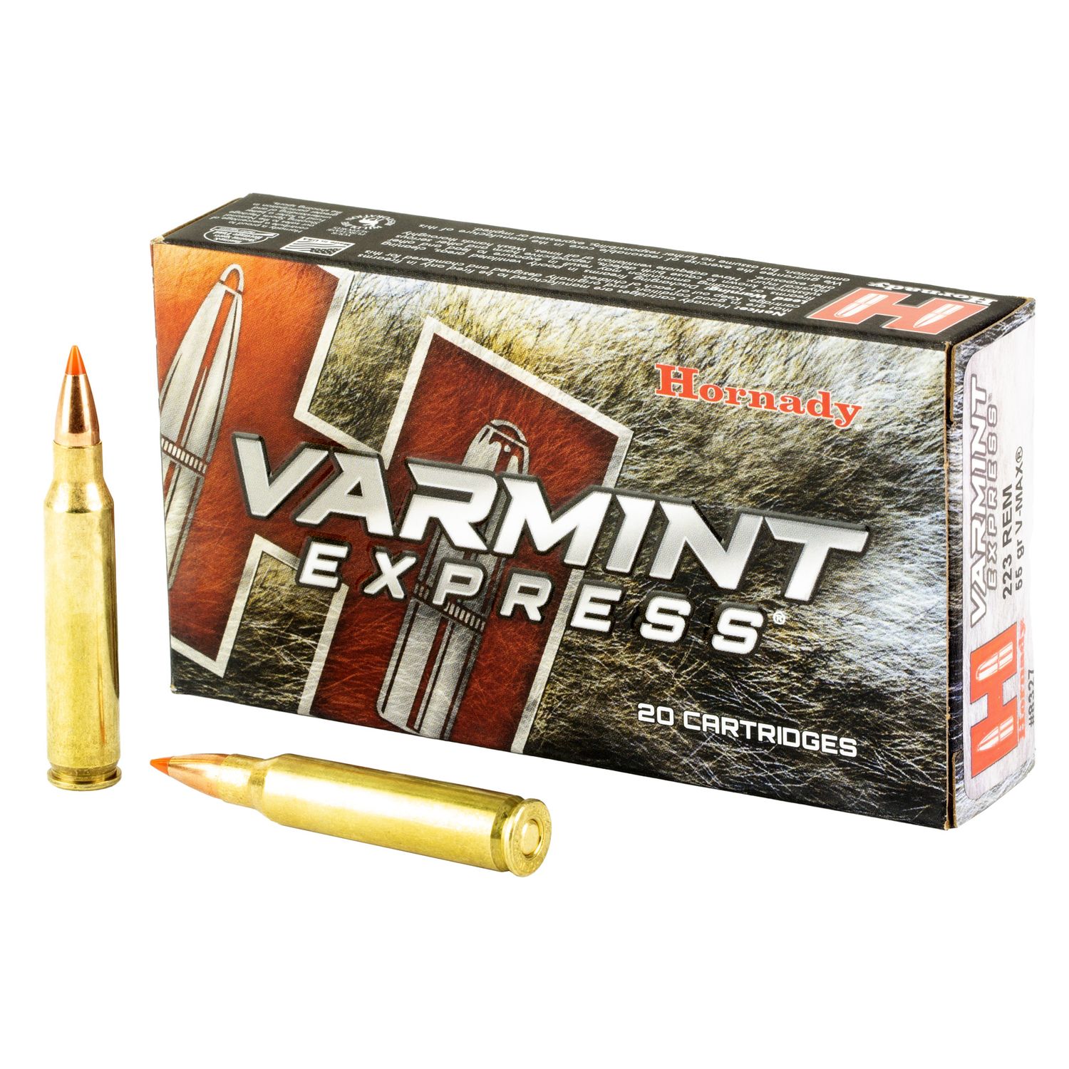 Hornady Varmint Express V-Max CF Rifle Ammunition 8327, 223 Remington, Varmint Express, V-Max, 55 GR, 3240 fps, 20 Rd/bx