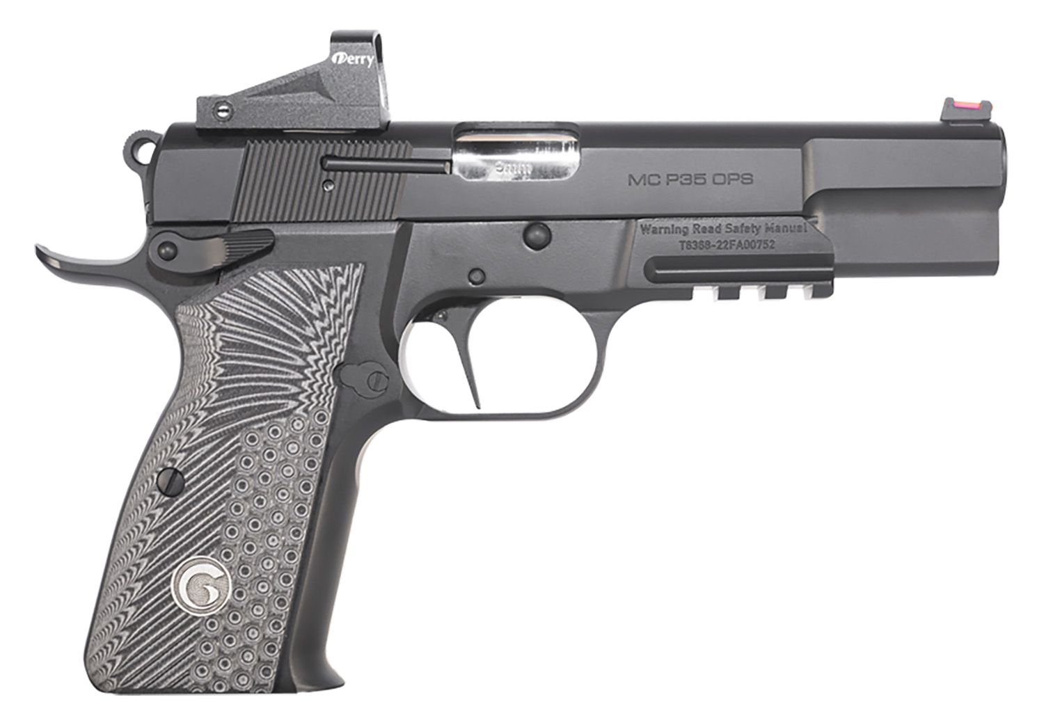 EAA MCP 35 OPS Optic Ready Pistol 390466, 9mm Luger, 4.87in, Black & Gray Checkered Grips, Matte Black Finish, 15 Rds