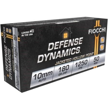 Fiocchi Shooting Dynamics Pistol Ammunition 10APHP, 10mm Auto, JHP, 180 gr, 1250 fps, 50 Rd/Bx