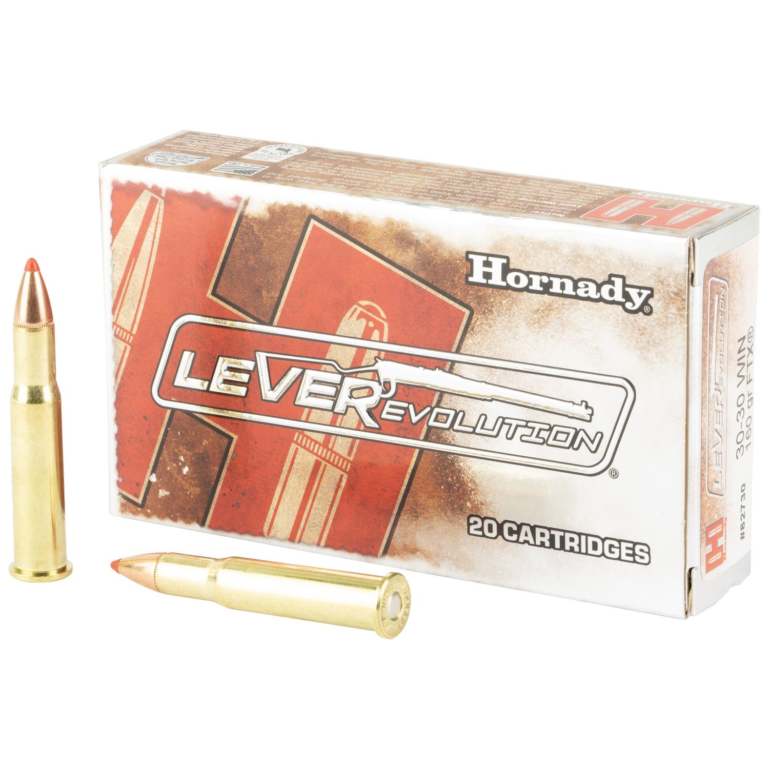 Hornady LeveRevolution Rifle Ammunition 82730, 30-30 Winchester, Flex Tip, 160 GR, 2400 fps, 20 Rd/bx