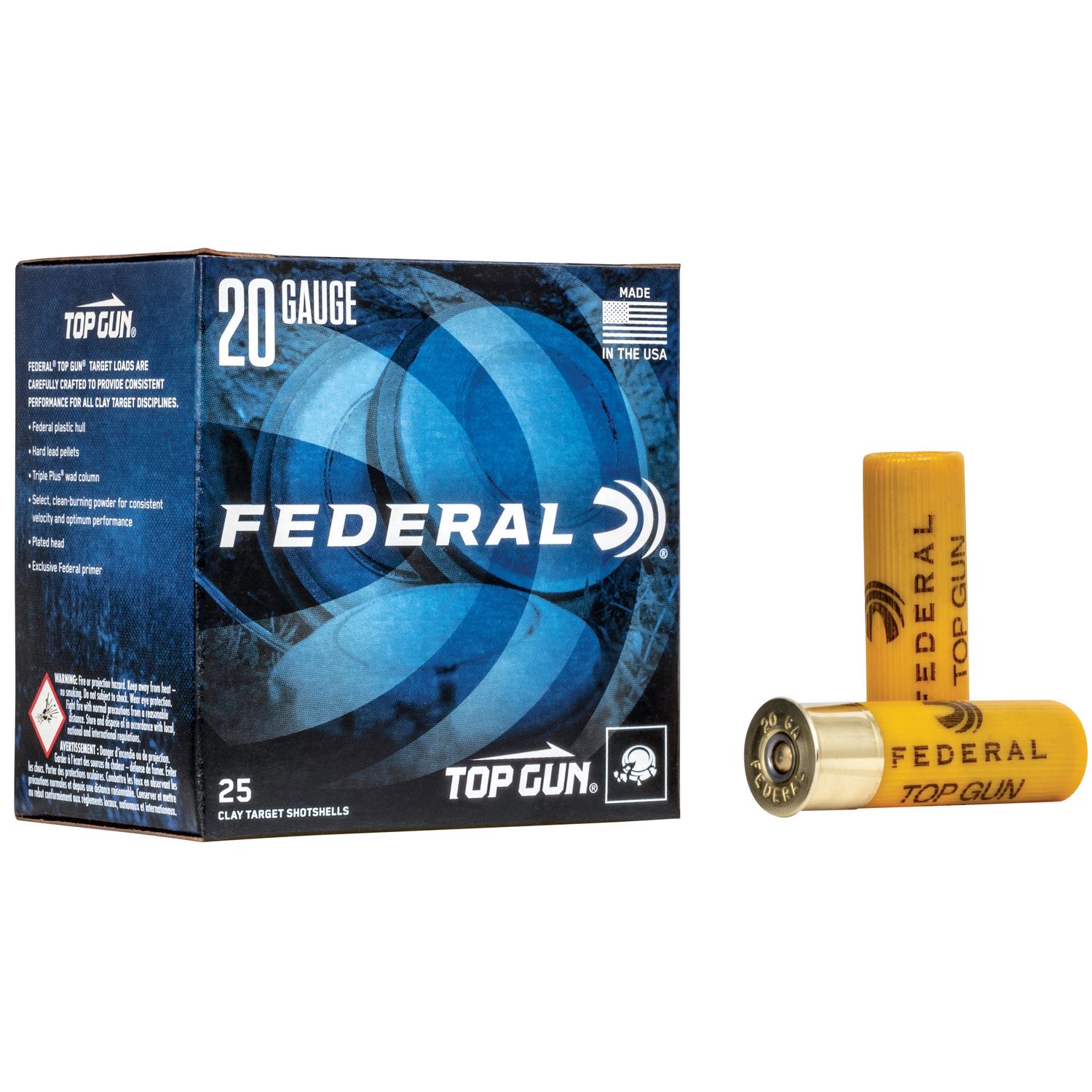 Federal Premium Top Gun Target Shotshells TG209, 20 Gauge, 2-3/4", 7/8 oz, 1210 fps, #9 Lead Shot, 25 Rds/Bx