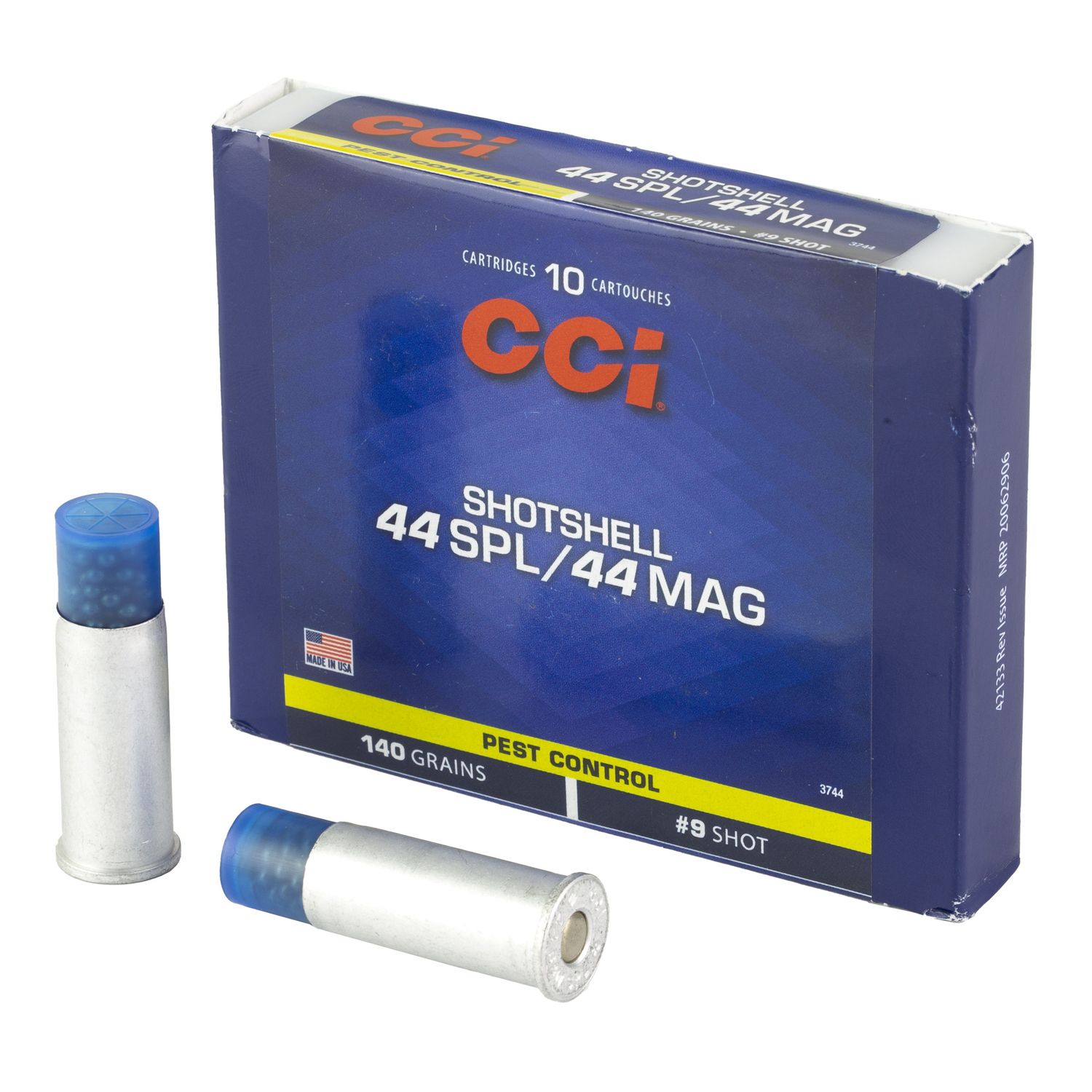 CCI Pest Control ShotShells 3744, 44 Special, ShotShell, 140 GR, 1000 fps, 10 Rd/bx