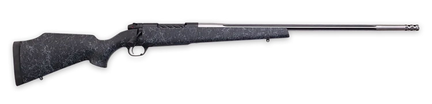 Weatherby Mark V Accumark Bolt Action Rifle MAM01N270WR8B, 270 Weatherby Mag, 26 in, Black Fiberglass Stock, Stainless Finish, 3 Rds