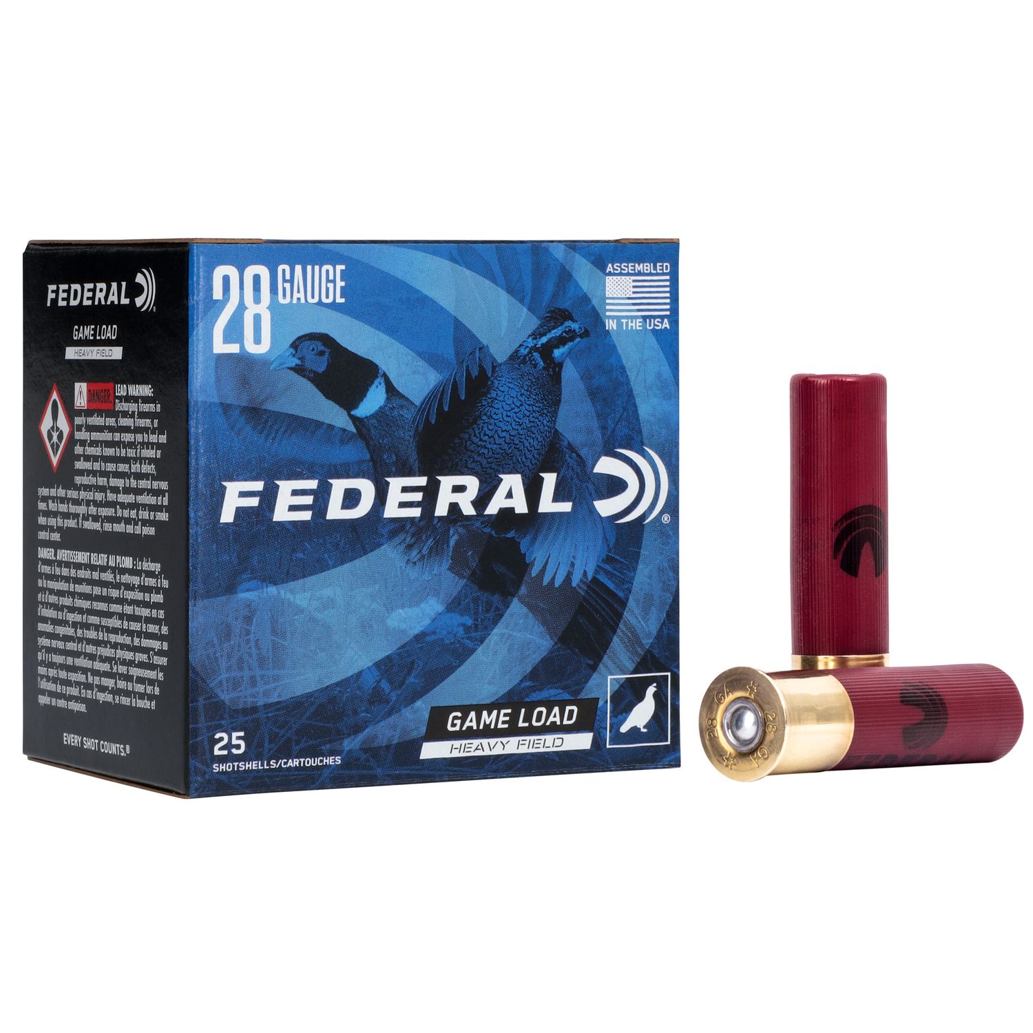 Federal Game-Shok Heavy Field Shotshells H2896, 28 Gauge, 2-3/4", 1 oz, #6 Lead , 25 Rds/Bx