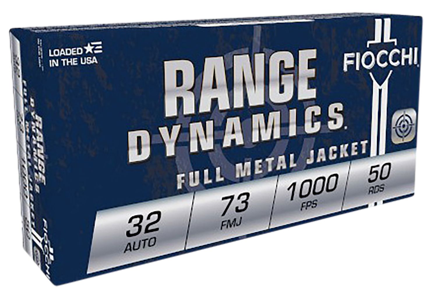 Fiocchi Shooting Dynamics Pistol Ammunition 32AP, 7.65 Browning (32 ACP), Full Metal Jacket (FMJ), 73 GR, 1000 fps, 50 Rd/bx