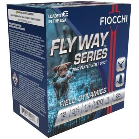 Fiocchi Flyway Steel Shotshells 1235ST1, 12 Gauge, 3-1/2", 1 3/8 oz, 1470 fps, #1 Steel Shot, 25 Rds/bx