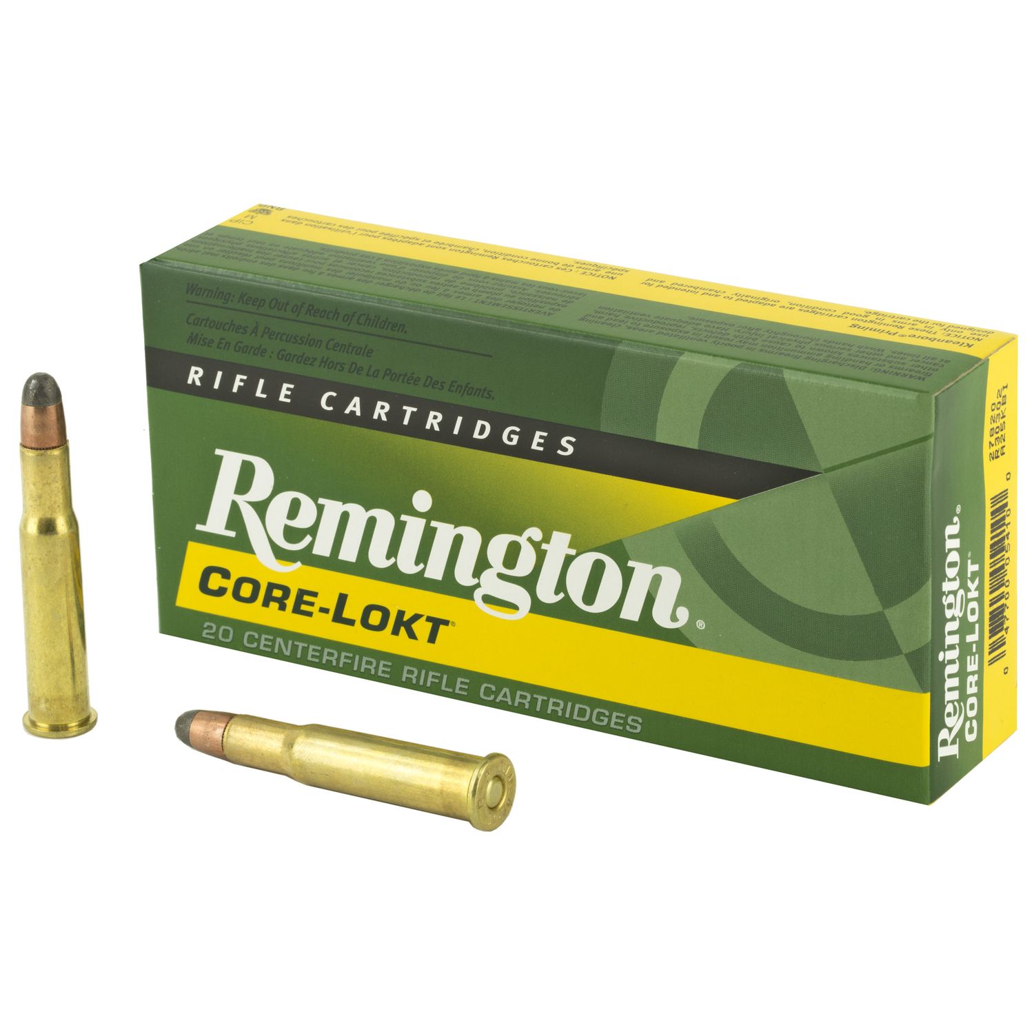 Remington Rifle Ammuntion R30302, 30-30 Winchester, Core-Lokt Soft Point (SP), 170 GR, 2200 fps, 20 Rd/bx