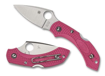 Spyderco Dragonfly 2 Folding Knife, Plain Edge, Pink Handle (C28FPPNS30V2)