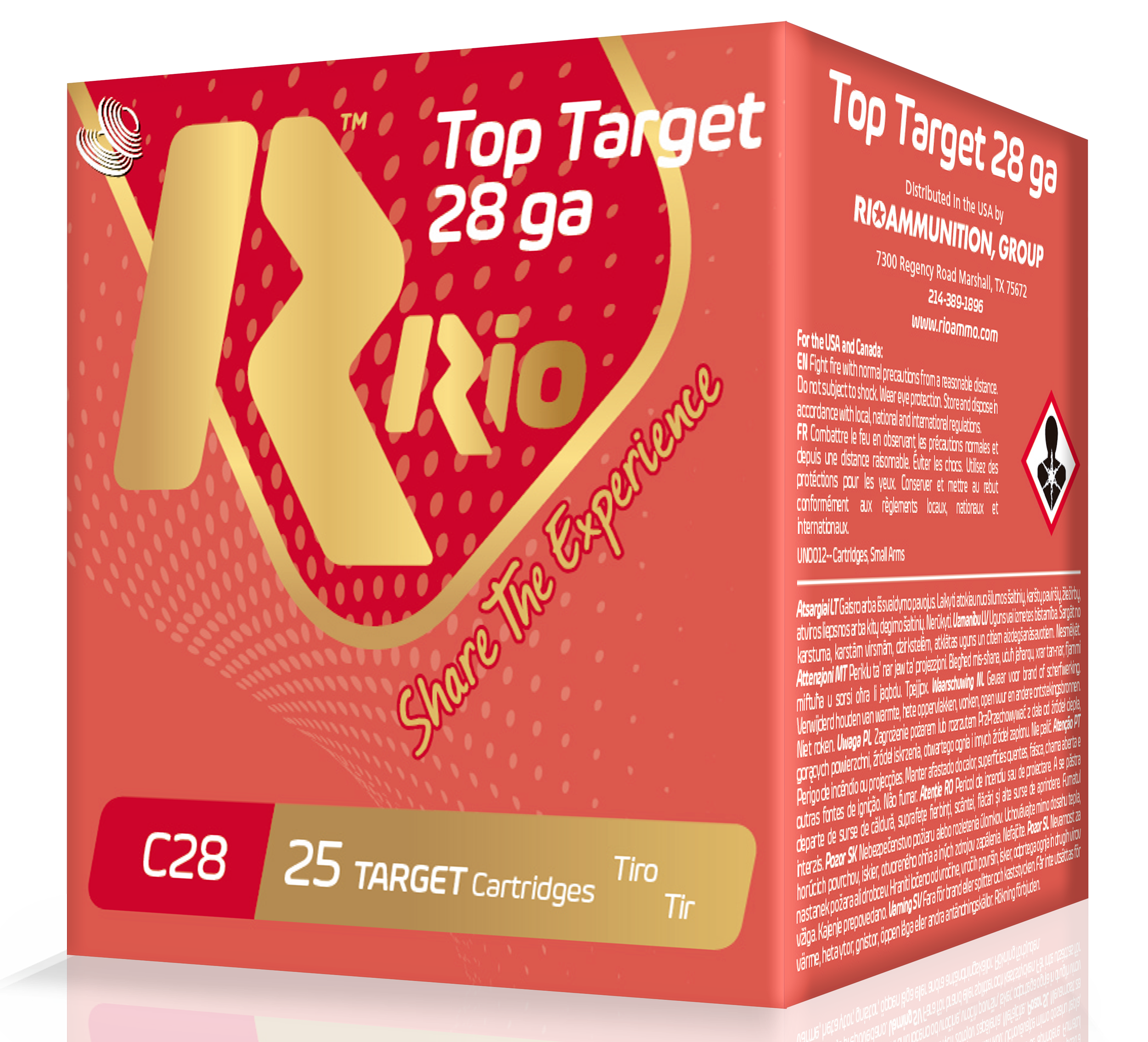 Rio Sub Gauge Field Loads RC2875, 28 Gauge, 2-3/4", 3/4 oz, 1300 fps, #7.5 Shot, 25 Rd/bx