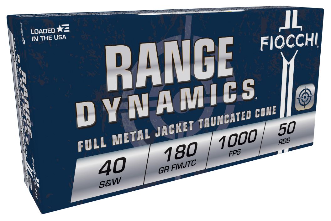 Fiocchi Shooting Dynamics Pistol Ammunition 40SWD, 40 S&W, Full Metal Jacket Flat Nose (FN), 180 GR, 1000 fps, 50 Rd/bx