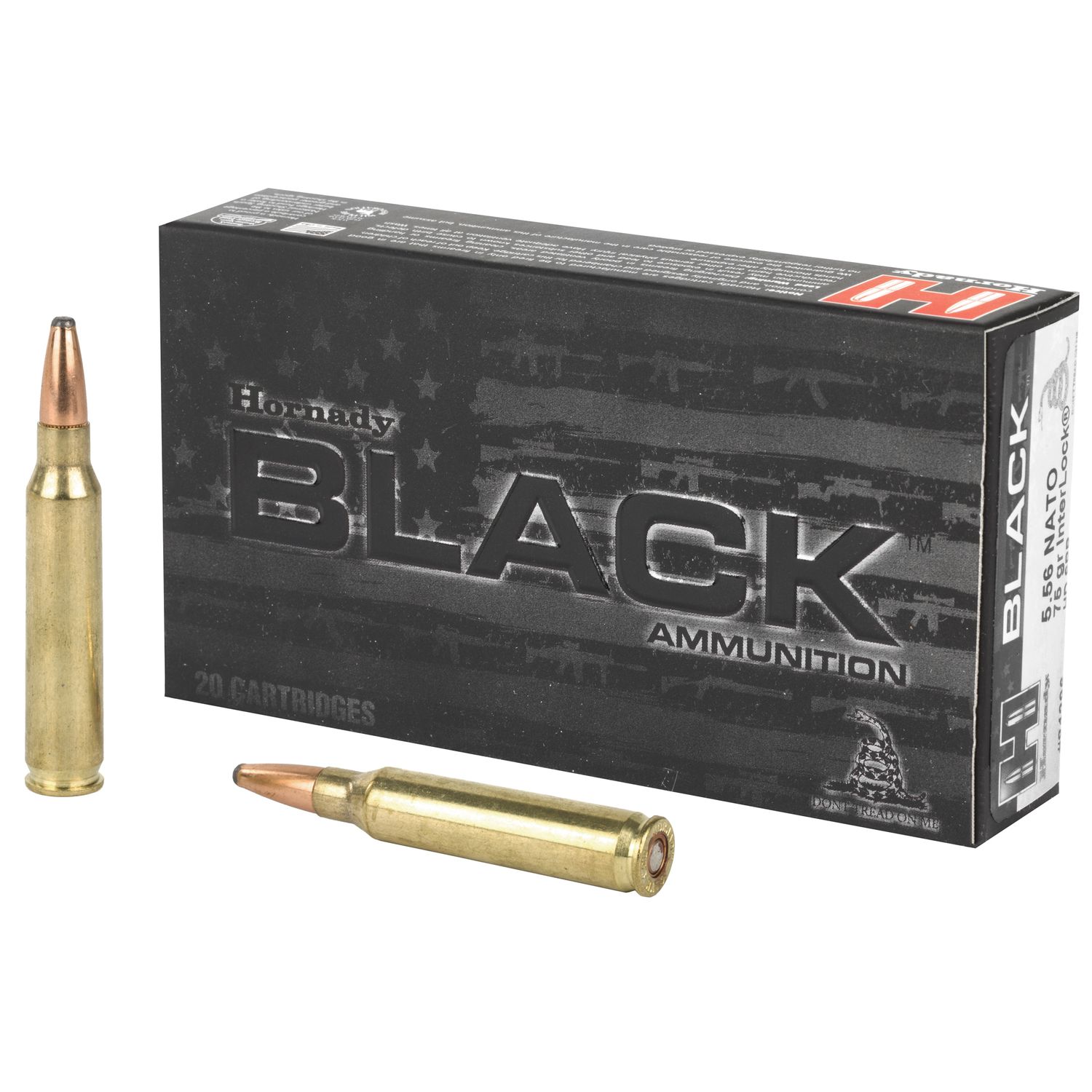 Hornady Black Rifle Ammunition 81296, 5.56MM NATO, InterLock HD SBR, 75 GR, 2321 fps, 20 Rd/Bx