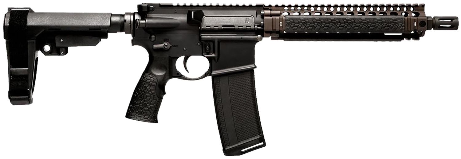 Daniel Defense DDM4 MK18 Pistol, 0208806030067, 556 NATO, 10.3", SBA3 Brace, Mil Spec+ FDE Cerakote Finish, 32 Rds