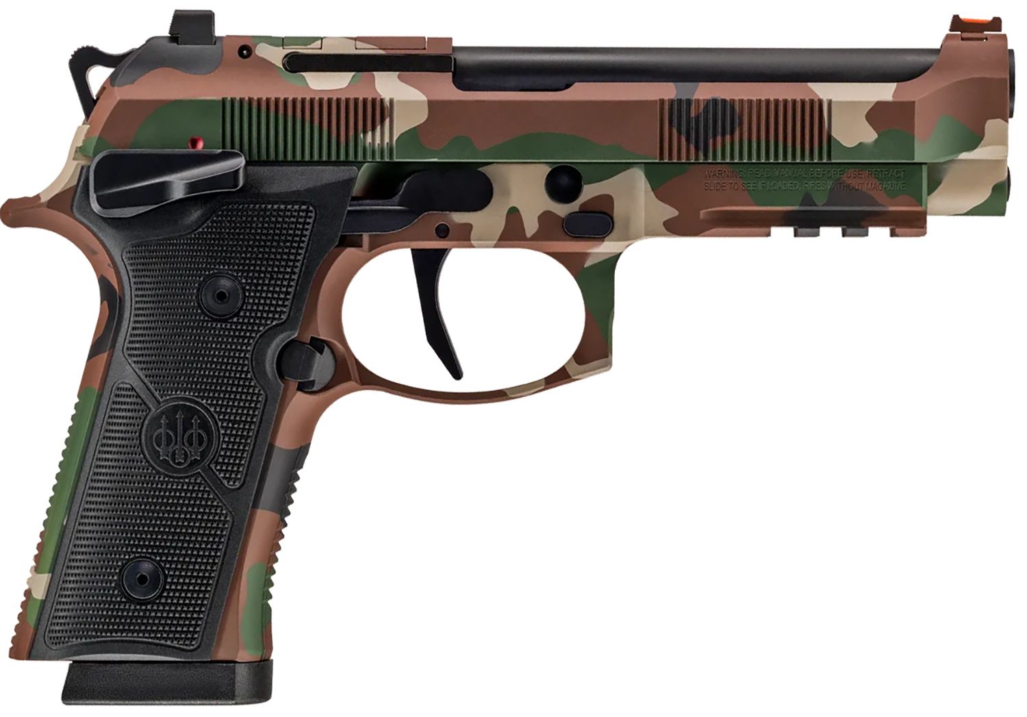 Beretta 92Xi SAO Tactical Semi-Auto Pistol SPEC0731A18, 9mm, 4.7", Black Polymer Grips, Battle Dress Uniform Camo, 18 Rds