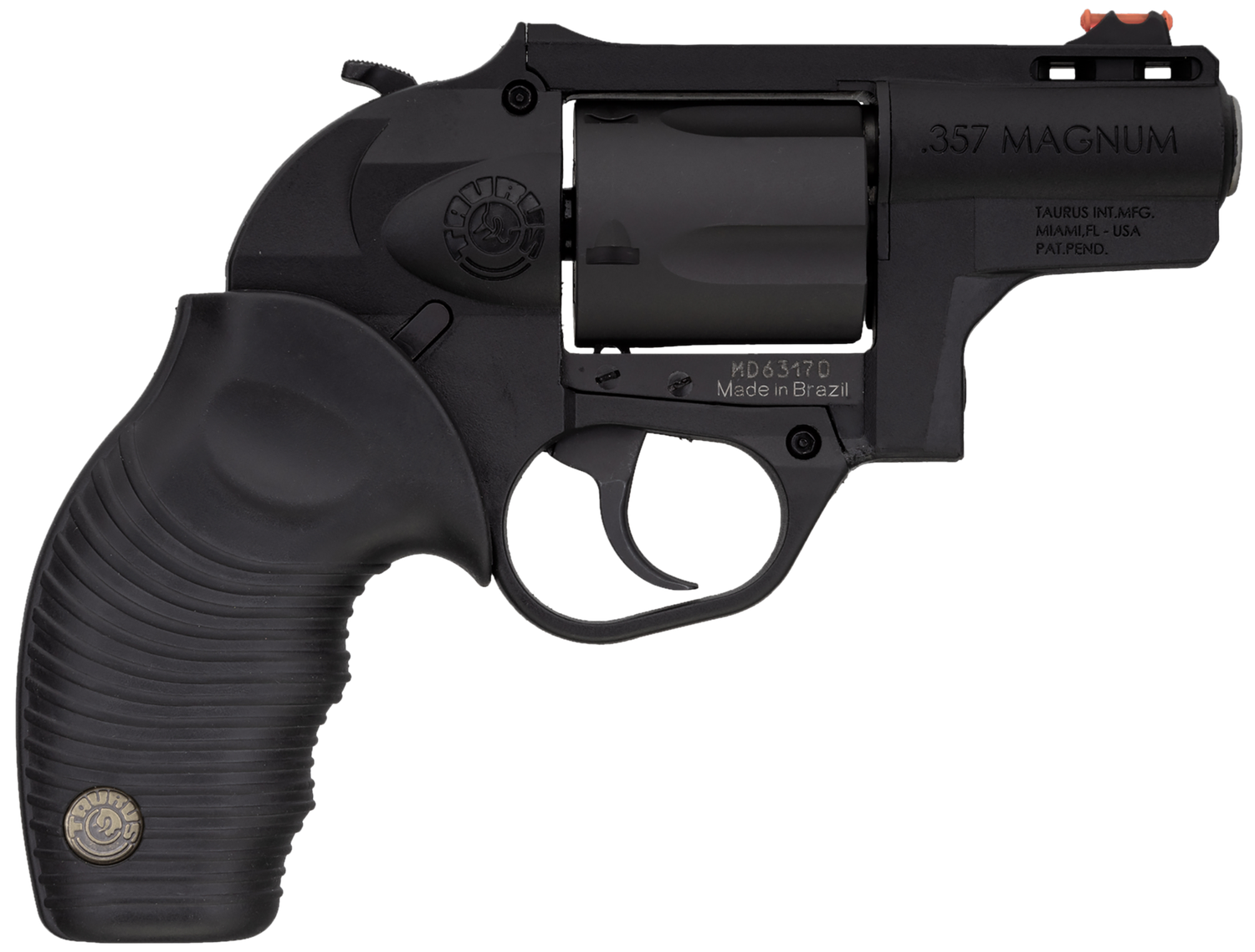 Taurus 605 DA/SA Revolver 2605021PLY, 357 Magnum, 2 in, Polymer Grip, Blue Finish, 5 Rd