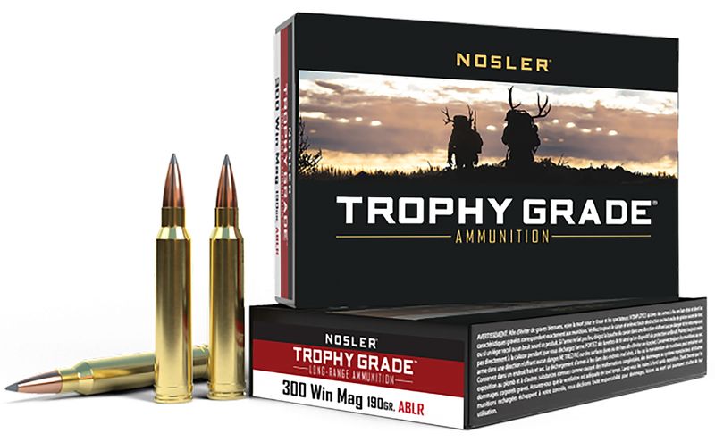 Nosler Long Range Rifle Ammunition 60126, 300 Winchester Magnum, AccuBond, 190 GR, 2870 fps, 20 Rd/Bx