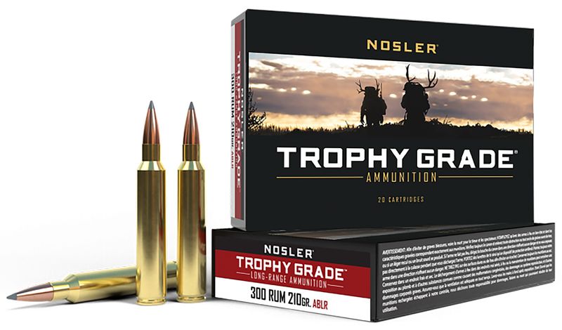 Nosler Long Range Rifle Ammunition 60129, 300 Remington Ultra Magnum, AccuBond, 210 GR, 2920 fps, 20 Rd/Bx