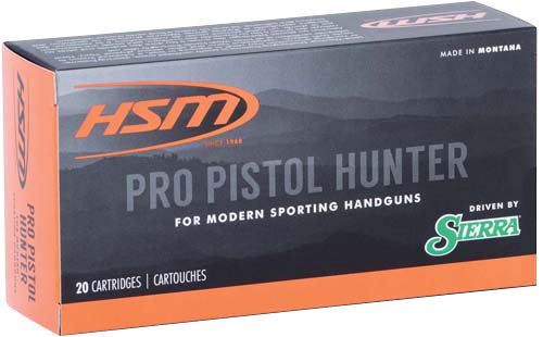 HSM Pro Pistol Pistol Ammunition 500SW9N, 500 S&W Mag, Jacketed Soft Point, 400 gr, 20 Rd/Bx