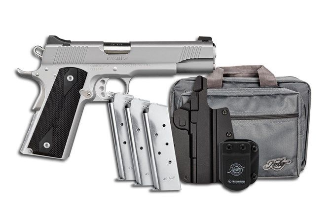 Kimber Stainless LW Club Bundle Pistol 3700826, 45 ACP,  5", Black Synthetic Grips, Stainless Finish