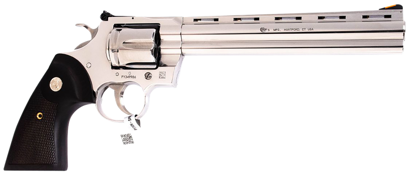 Colt Python Revolver PYTHON-SP8WTS, 357 Magnum, 8", Walnut Grips, Stainless Steel Finish, 6 Rds