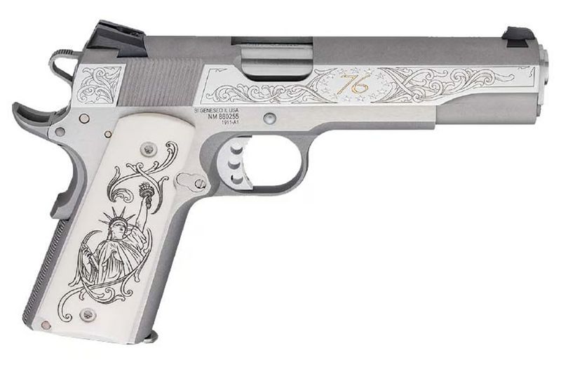 Springfield 1911 Garrison Patriot Limited Editon Pistol PX9420S-PAT, 45 ACP, 5", Ivory Grips, Stainless Finish, 7 Rds