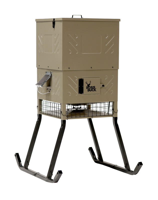 Boss Buck 600 Lbs Stand and Fill Feeder, Solar Panel (BB-SF600SLEDK)