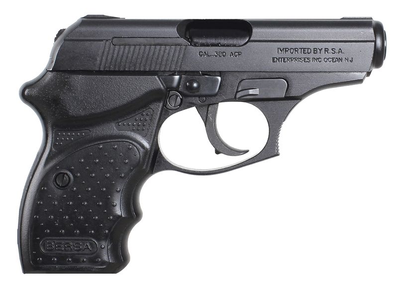 Bersa Thunder 380 Pistol THUN380MLTCC, 380 ACP, 3.50in, Black Texture Finger Groove, Matte Black Finish, 7 Rds