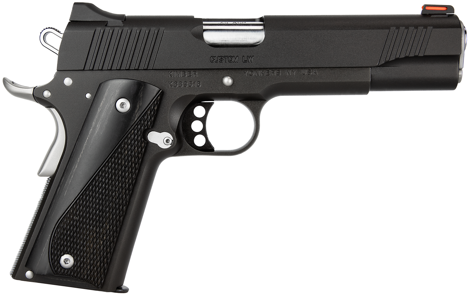 Kimber Custom LW Nightstar Pistol 3700595, 45 ACP, 5", Gray Laminate Grips, Black Finish, 8 Rd