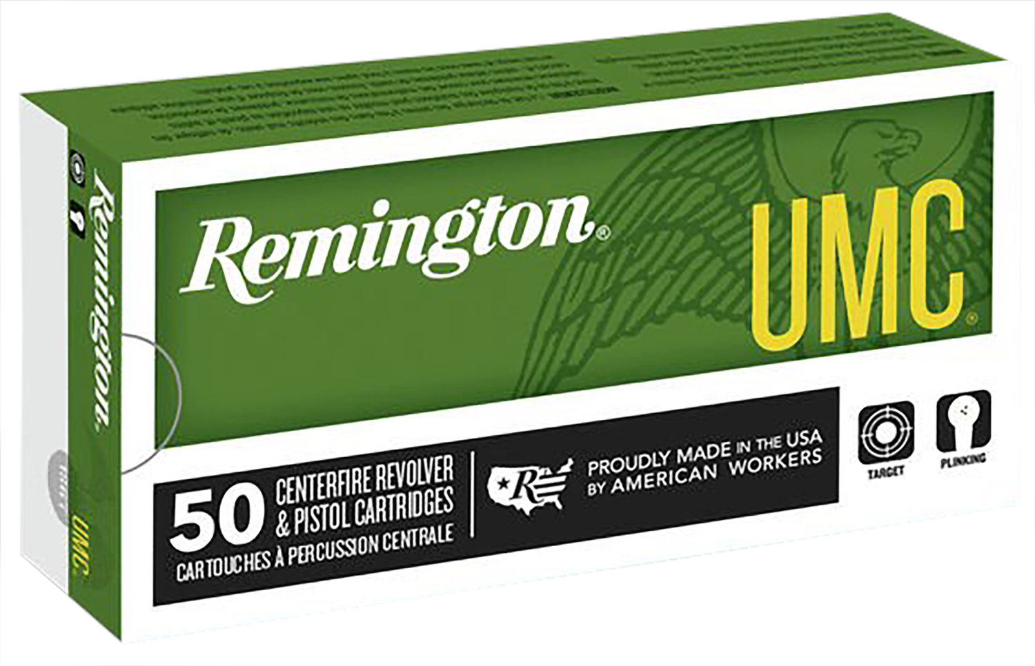 Remington UMC Handgun Ammunition L380AP, 380 ACP, Metal Case (MC), 95 GR, 955 fps, 50 Rd/bx