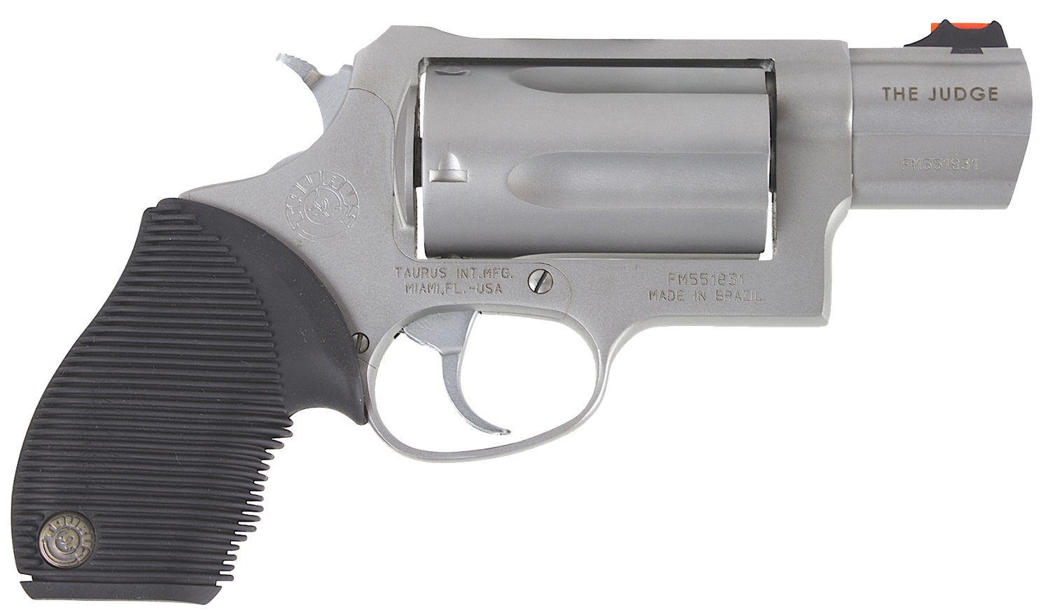 Taurus 45/10 Public Defender Revolver 2441039TC, 410 GA / 45 Long Colt, 2 in, Ribber Grip Overlay, Matte Stainless Finish, 5 Rd